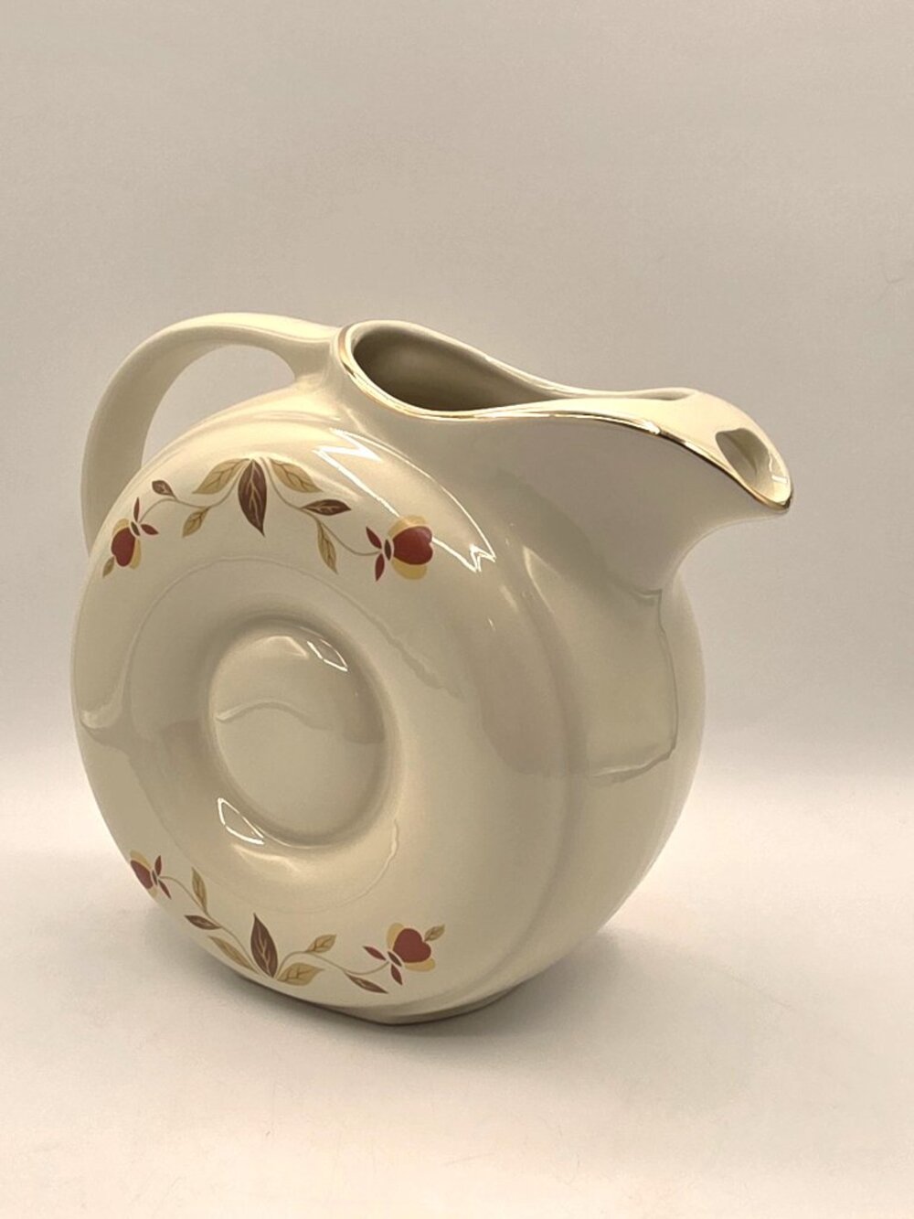 Vintage Jewel Tea HALL CHINA NALCC AUTUMN LEAF Donut Water Pitcher Farmhouse USA